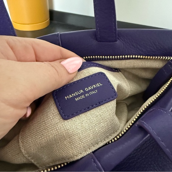 Mansur Gavriel purple Mini Tulipano top handle crossbody tote bag NWOT - Picture 13 of 15